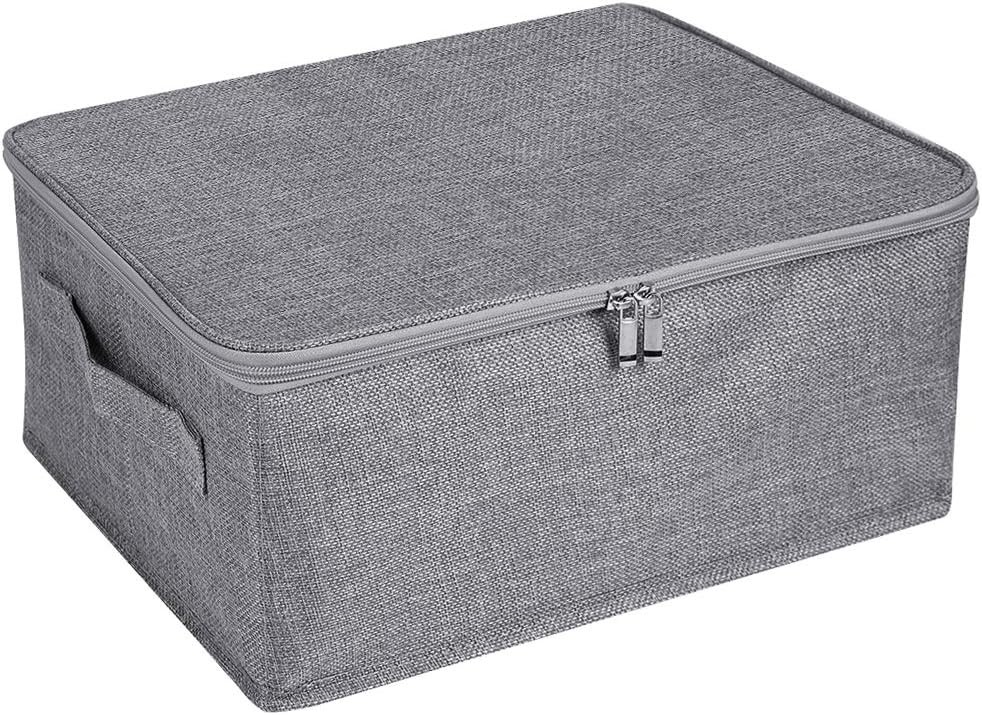 Storage Bins with Zipper Lids 13 Qt Lidded Fabric Storage Boxes Baskets Cubes-image