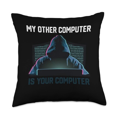 Funny Hacker Computer Nerd Throw Pillow, 18x18, Multicolor