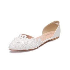 Women  s Flat Wedding Shoes Elegant Flower Bridal Flats Comfortable Shoes