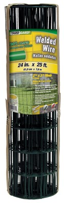 Geschweißter Drahtzaun, grün Vinyl beschichtet, 16 Stärke, 3 x 2 Zoll Mesh, 24 Zoll x 25 Fuß - 30835
