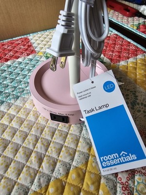 Room Essentials LED Task Lamp Pink Orange White 16in Plug-In Plastic