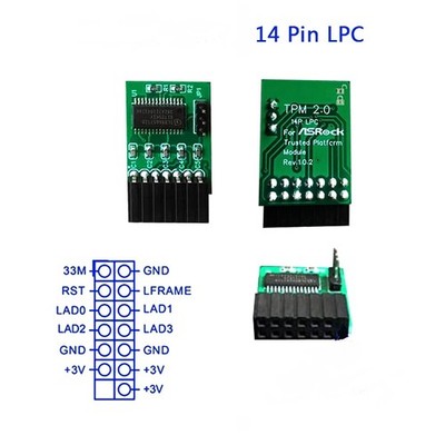 Für ASROCK TPM2.0 LPC 14Pin Motherboards Card Encryption Security Module Board