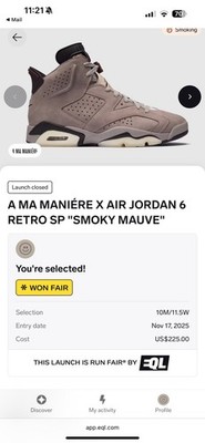 A Ma Maniere x Jordan 6 Retro SP “Smoky Mauve” m sz 10 | eBay