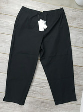 New Eileen Fisher Black Slim Ankle Pant 1X Side Zip Organic Cotton Stretch Twill