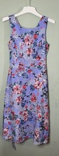 Per Una Women's Floral Dress Size 10 Light Blue Short Sleeveless summer dress