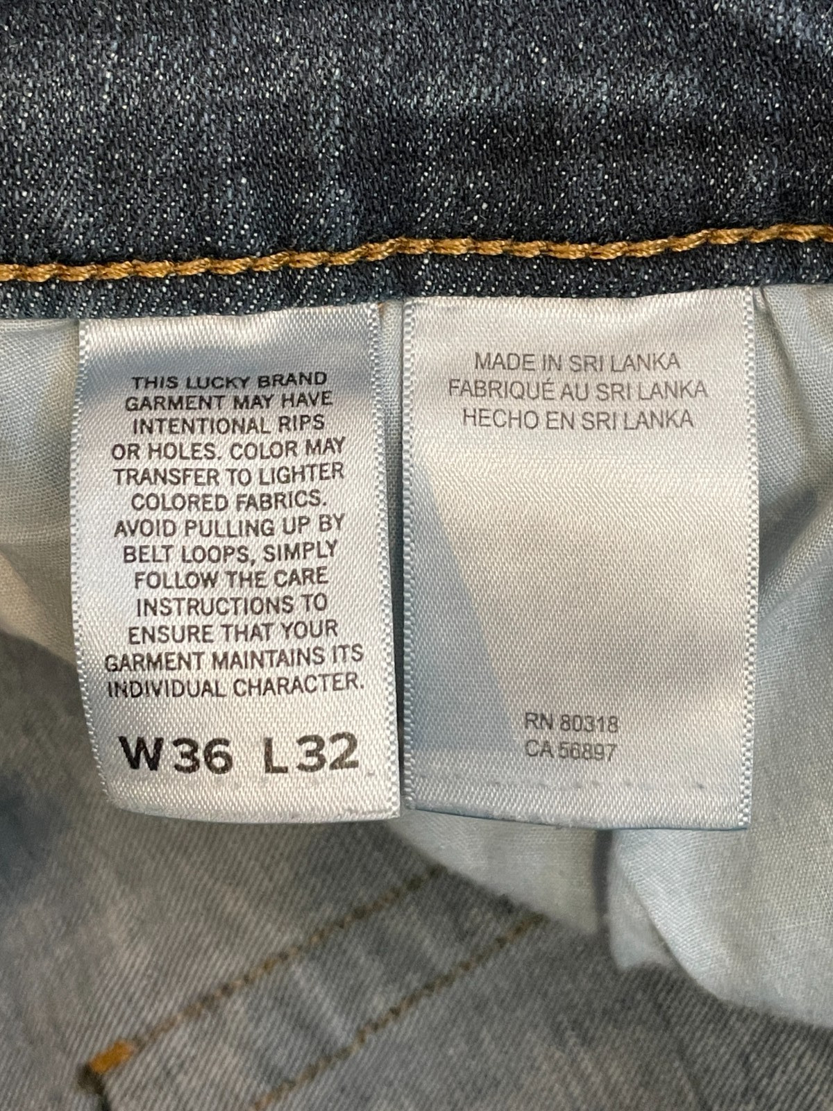 Lucky Brand 221 Straight Jeans Mens 36x32 Fits 32x29 Dark Wash Stretch Denim thumbnail 11