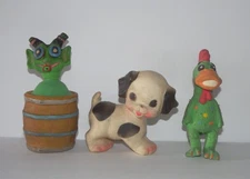 Vintage Rubber Squeaker Toy Lot Alien Monster Chicken Ruth Newton Sun Rubber Dog