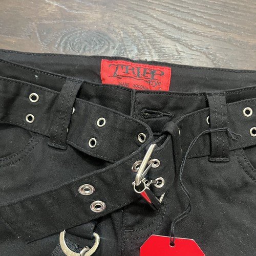 NWT Tripp NYC Daang Goodman Black Zipper Strap Emo Goth Punk Grunge Pants 5/27 - Picture 4 of 10