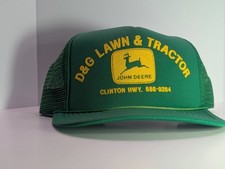 John Deere D G Lawn  Tractor Green Mesh Snapback Hat Agriculture Label
