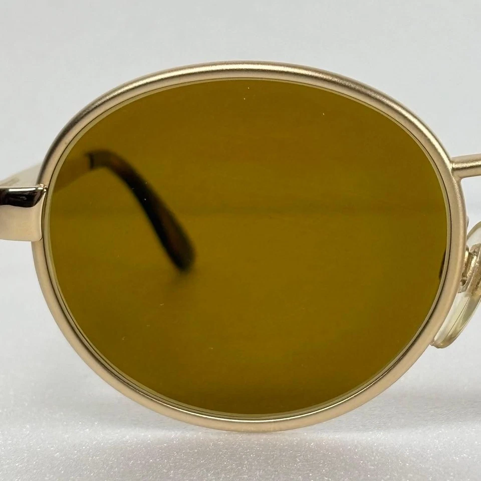 GAFAS DE SOL REDONDAS USADAS BVLGARI GAFAS MARRÓN DORADO Foto 3 de 4