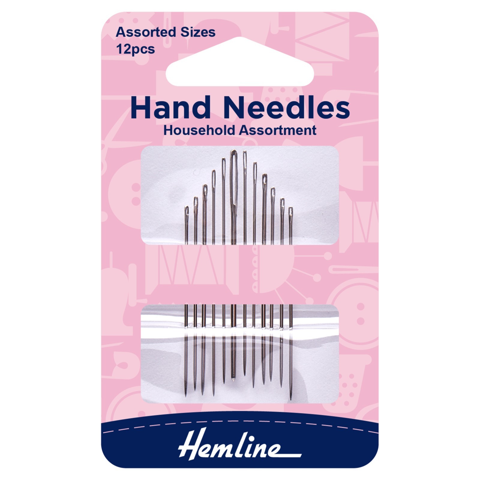 Hemline: Hand Sewing Needles: Household Assorted: 12 Pieces