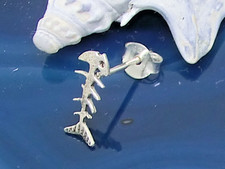 1 Pezzo Orecchini A Forma Di Pesce In Argento Sterling 925 In Scheletro Di Pesce