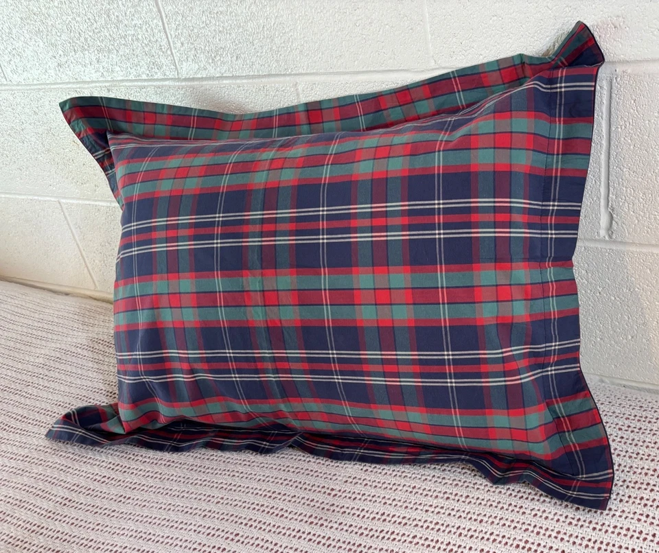Vintage Ralph Lauren Red & Green Plaid Standard Pillow Sham 1 pc - Image 3 of 4