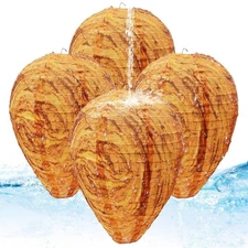 4 Packs of Fake Wasp Nests, Waterproof Material Wasps Nests (Orange)