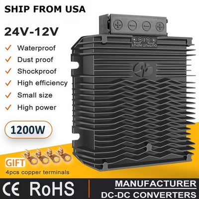 24V to 12V/13.8V 85A 100A DC-DC Buck Converter Step Down for Car Boat LED Power