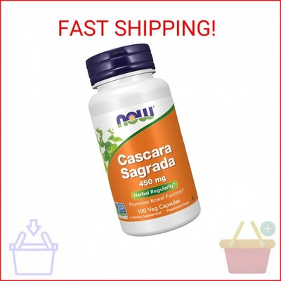 NOW Foods Supplements, Cascara Sagrada (Rhamnus purshiana) 450 mg, Herbal Regula