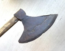 Early Forged European Axe Goose Wing Steeled Bit - Ships Without Handle