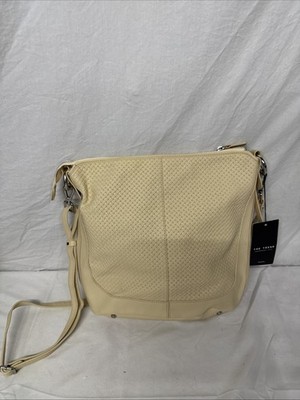 Vintage Original The TREND  Cream Leather Crossbody Purse Large Woven Pattern