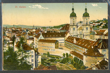 Switzerland St. Gallen City View 1919 Postally Used Postcard to Germany
