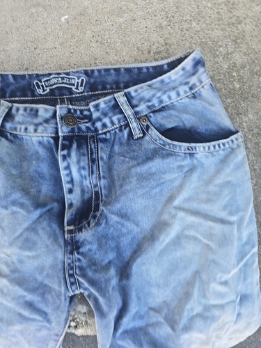 Jeans Robin’s Jean Uomo Taglia 34 Blu Denim Jeans – Rosso e Argento Borchie Tasche Posteriori - Foto 6 di 9