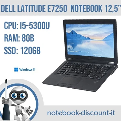 Dell Latitude E7250 · i5-5300U · 8GB · 120GB