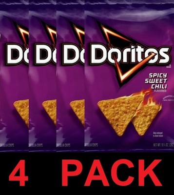 Doritos SPICY SWEET CHILI Flavor Snack Tortilla Chips 9.25 oz Bag - 4 PACK