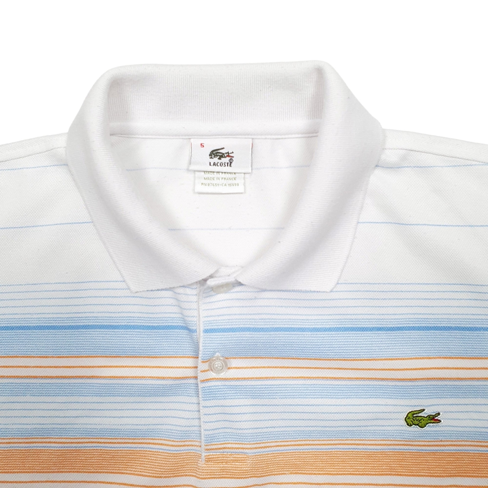 LACOSTE White Polo Shirt Short Sleeve Cotton Mens S image 3