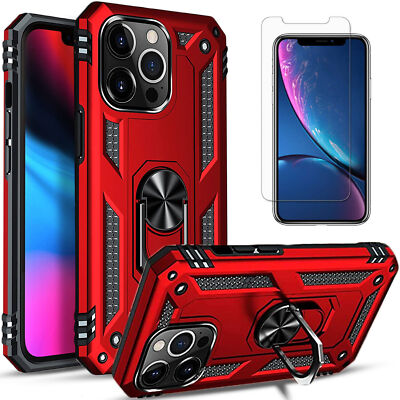 For iPhone 14 Plus 13 12 11 Mini Pro Max XR 7 8 6S SE Case+Tempered Glass Screen