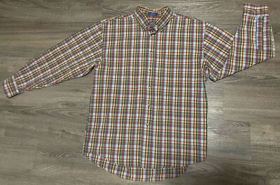 Pendleton Plaid Colorful Long Sleeve Button Up Men Medium RN 29685