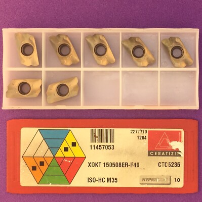 7pc CERATIZIT   XDKT 150508ER-F40  Carbide Milling Inserts CTC5235 Machinist