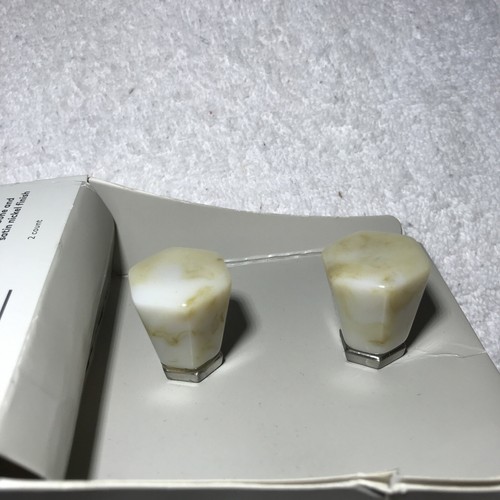 2pk Resin Cabinet Knobs Pulls Faux Bone And Satin Nickel Project 62™ - Picture 3 of 3