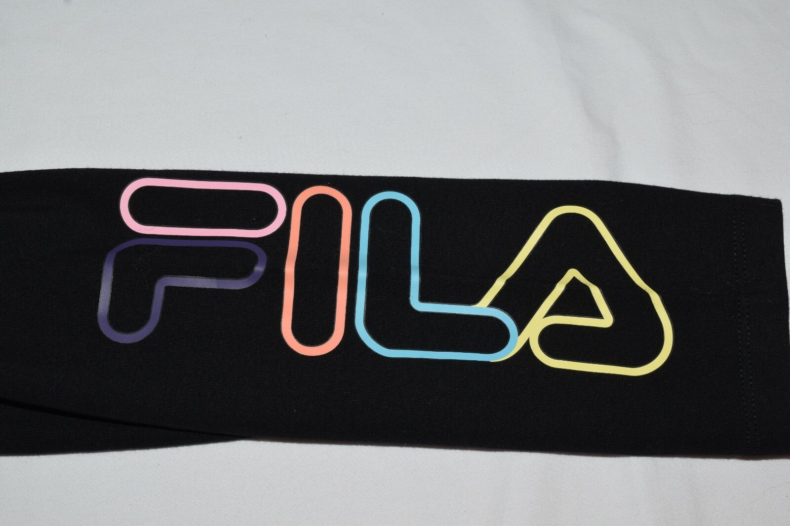 Nuovo con etichette Leggings donna FILA nero logo vita alta pantaloni attivi alla caviglia taglia small