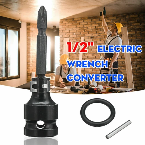 1/2" Drive To 1/4" Hex Drill Chuck Converter Adapter Socket For Impact Wrench