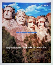 Sony Headphones Mt. Rushmore 1996 Trade Print Magazine Ad Poster ADVERT