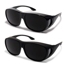 ShadyVEU Oversized Fit Rx Glasses Over UV400 Super Dark Mens Womens Sunglasses