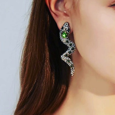 Orecchini Forma Di Serpente Con Cristalli Di Varie Dimensioni simili Gucci.  | eBay