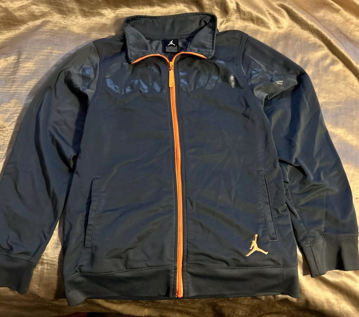 Air Jordan Youth LGG Zip-up Jacket Gray Orange 152-158cm 12 Air Jordan Youth LGG Zip-up Jacket Gray Orange 152-158cm 12