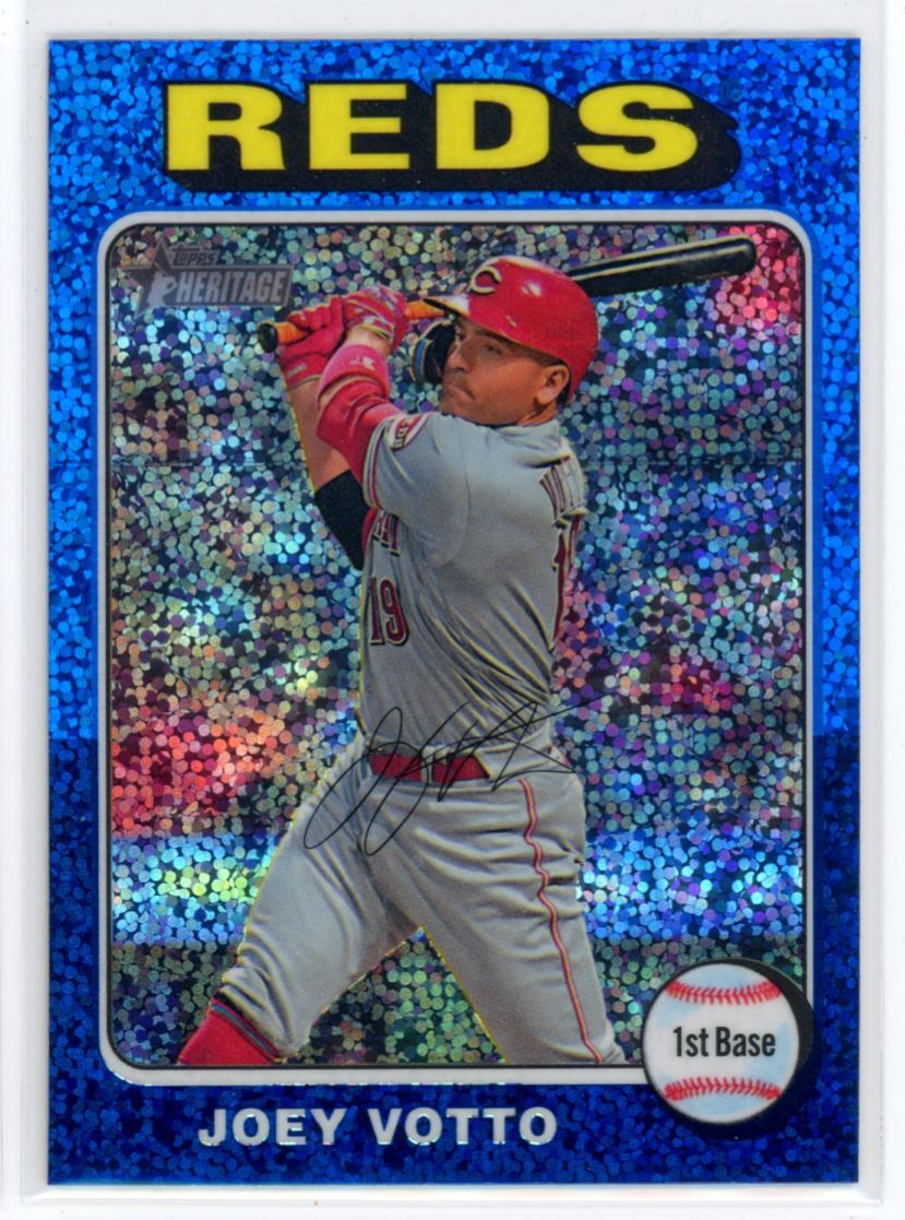 2024 Topps Heritage Blue Sparkle Refractor Joey Votto