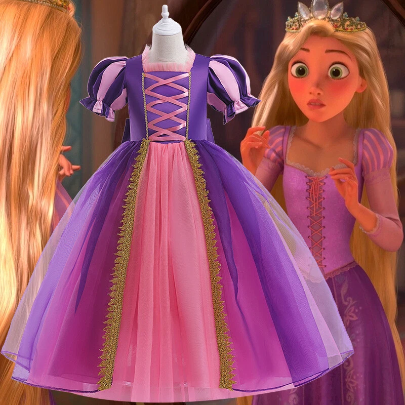 2023 Tangled Rapunzel Princess Dress For Girls Purple Costumes Kids Dress Up