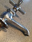 Vintage Hot And Cold Faucets Mismatched Set, Chrome Plated Brass, Heavy, As Is — photo 7