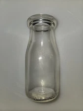 NICE Rare Clear Glass Liquid Half Pint 8 oz Cream Milk Bottle Reusable Delivery