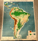 South America School Map Large Display 66"x47" H Drawn By R.B Blair Made In Usa