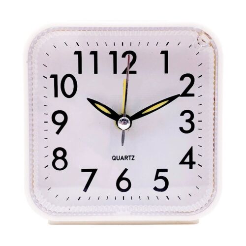 LED Desk Alarm Clock Nightlight Snooze Quiet Non Ticking Battery Powered Bedroom - Picture 8 of 12
