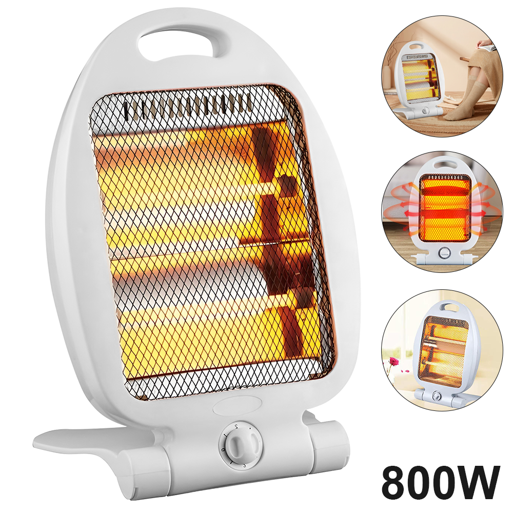 800W Portable Electric Halogen Heater Instant Heat 2 Bars Free Standing Quartz eBay