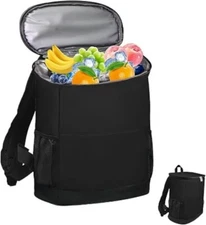 Cooler Bag Backpack 20-Can Insulated Soft Side Cooler, Black