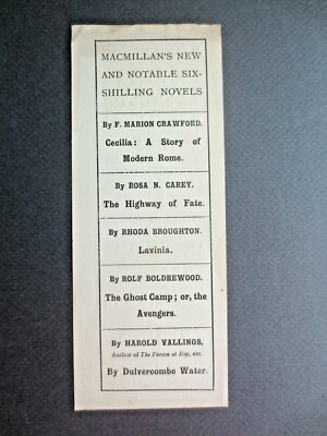  1902 BOOKMARK Macmillan New Novels Book Title List Jack London etc Advertising 