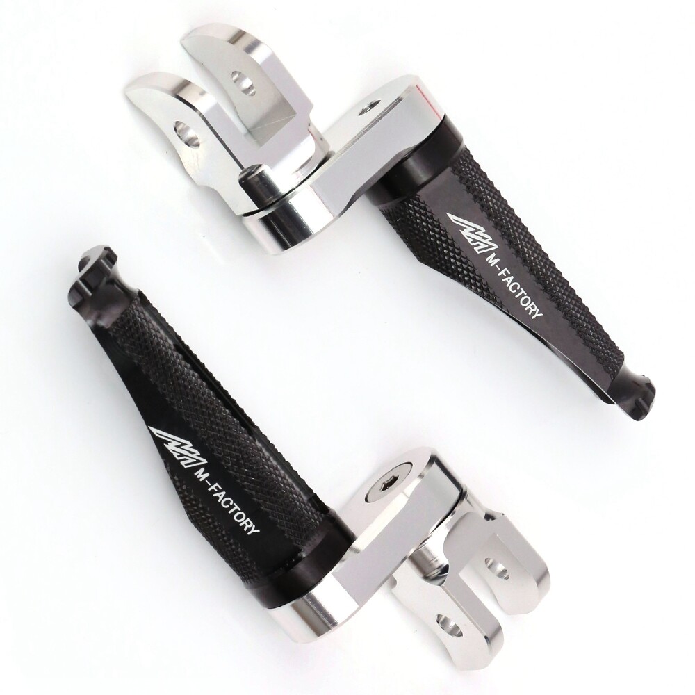 Silver 1 inch Extended Rider Foot Pegs SHINOBI For ZX-6R 6RR Ninja