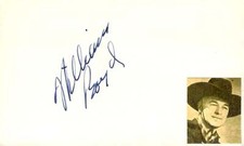 William Hoppy Boyd Signed Auto 3x5 Index Card Hopalong Cassidy