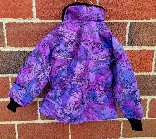 Polaris Youth Girls Sz 6 Print Snowmobile Jacket Purple USA Made - Picture 2 of 6