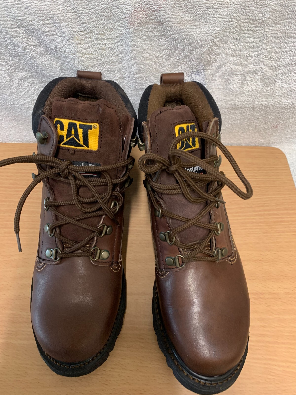 C.A.T Caterpillar Brown Leather Boots Size UK 7 (41) Wide Fit eBay